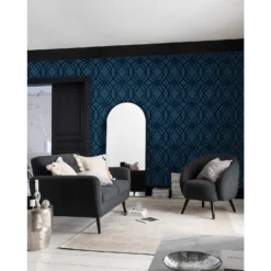 Next Luxe Eclipse Navy Wallpaper -Haris Home Shop 13827407 6364969463002557