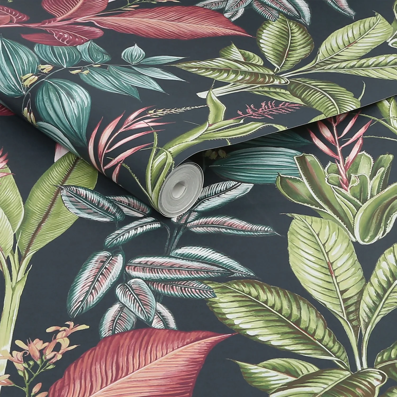 Next Fantasy Rainforest Leaves Navy Wallpaper 2 Next Fantasy Rainforest Leaves Navy Wallpaper - Image 2