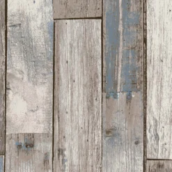 Next Distressed Wood Plank Neutral Blue Wallpaper -Haris Home Shop 13827409 1824969281123459