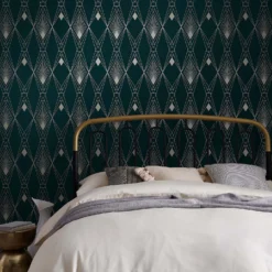 Next Deco Geometric Teal Wallpaper -Haris Home Shop 13827414 1634969279845510