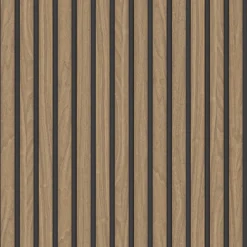 Belgravia Décor Wood Slat Textured Walnut Wallpaper A4 Size Sample -Haris Home Shop 13909608 8244983475199298