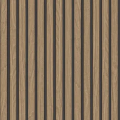 Belgravia Décor Wood Slat Textured Walnut Wallpaper -Haris Home Shop 13909699 2565034583630326