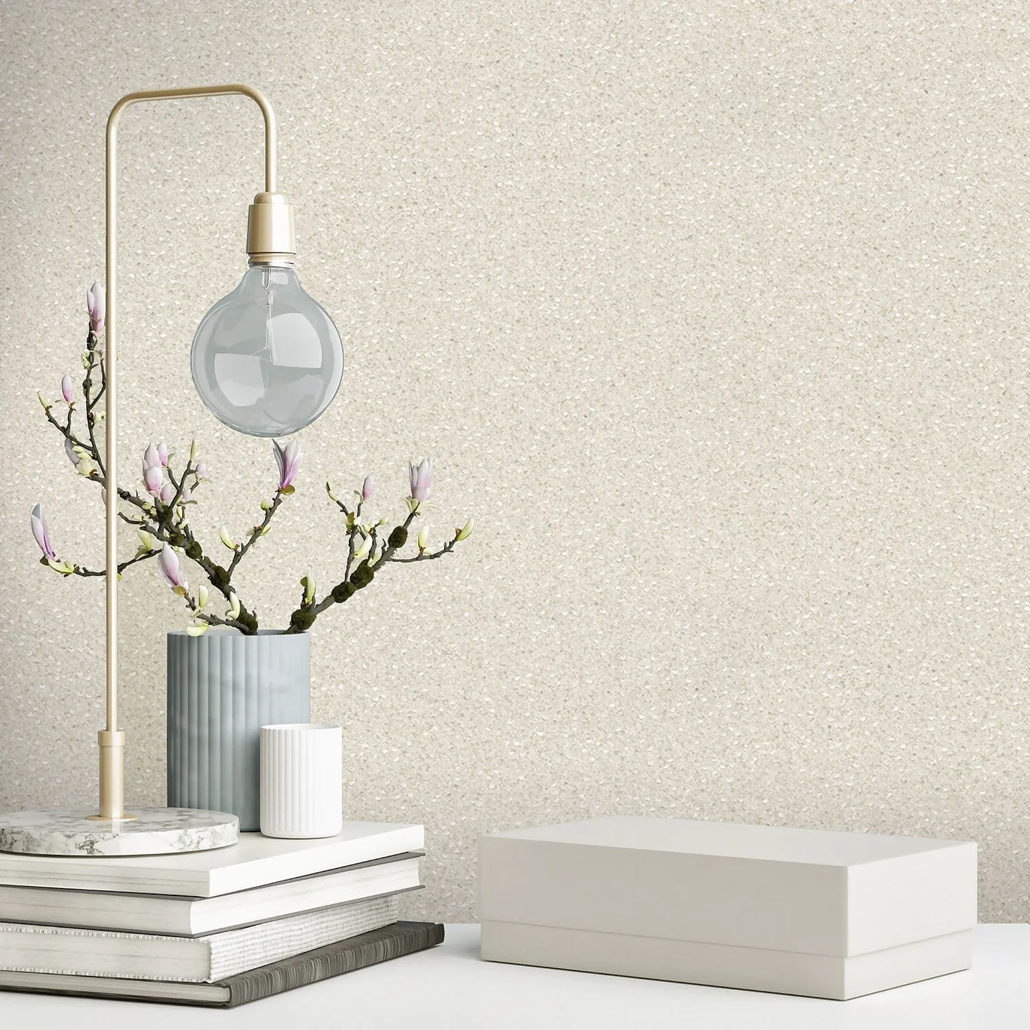 Belgravia Décor Amalfi Cream Sequin Textured Wallpaper Sample 2 Belgravia Décor Amalfi Cream Sequin Textured Wallpaper Sample - Image 2