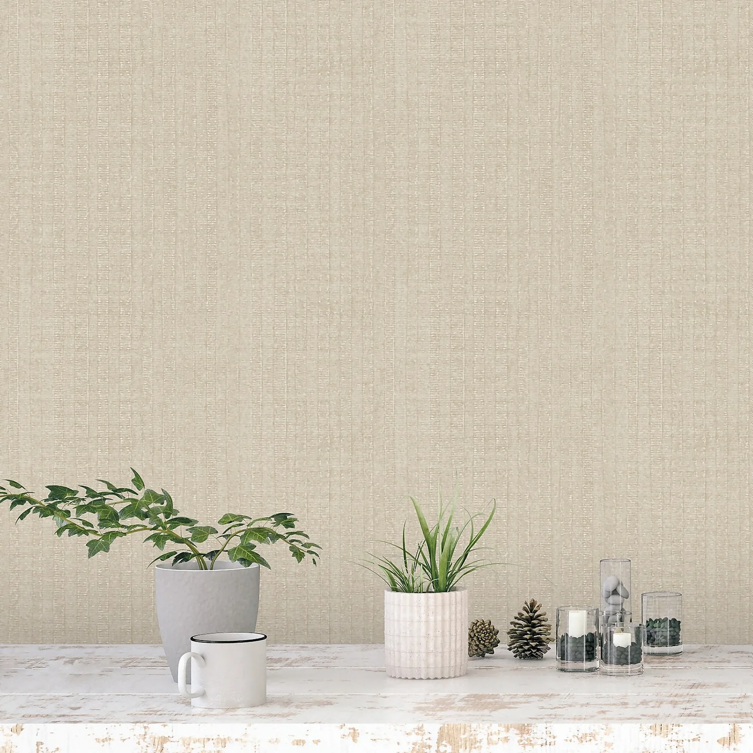 Galerie Vertical Texture Taupe A4 Wallpaper Sample 2 Galerie Vertical Texture Taupe A4 Wallpaper Sample - Image 2