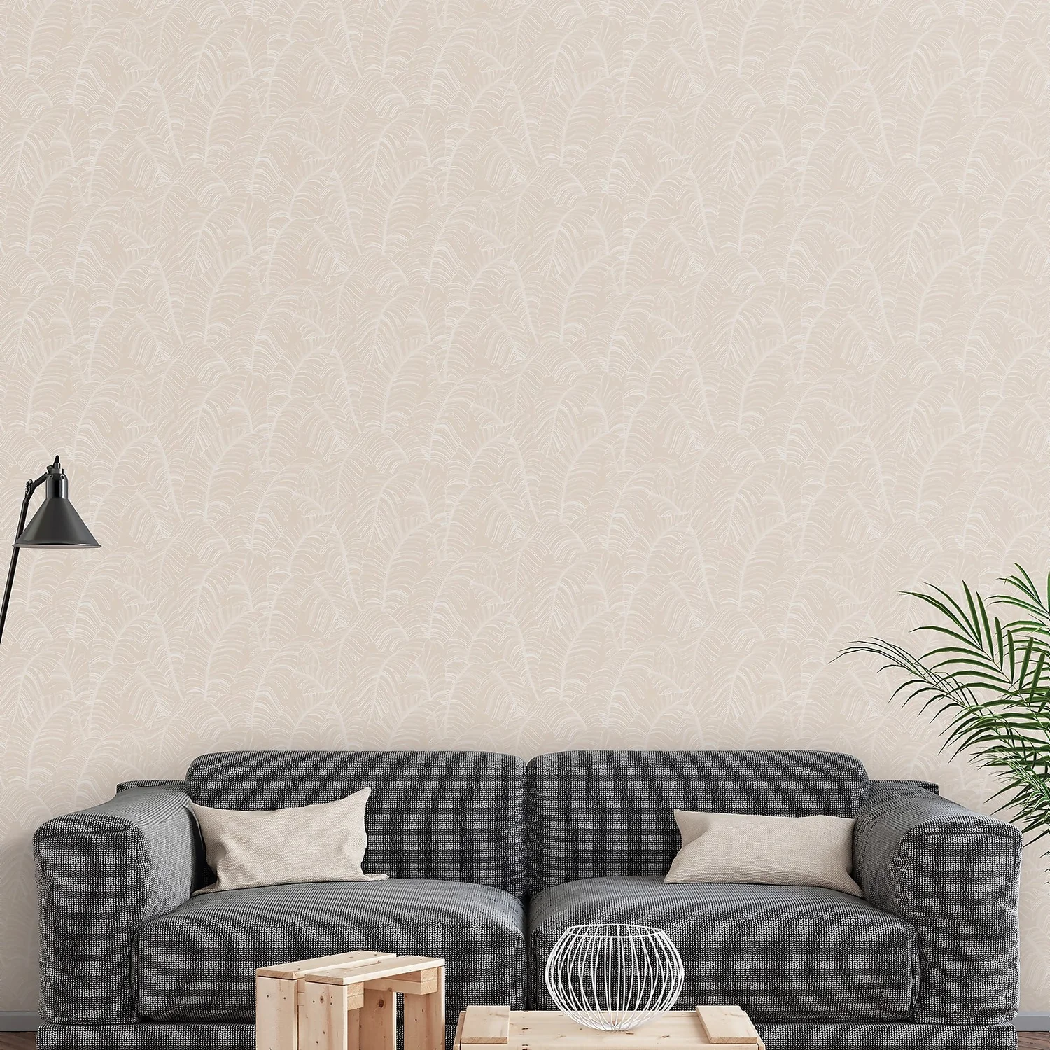 Galerie Palm Leaf Taupe Large Wallpaper Sample 2 Galerie Palm Leaf Taupe Large Wallpaper Sample - Image 2