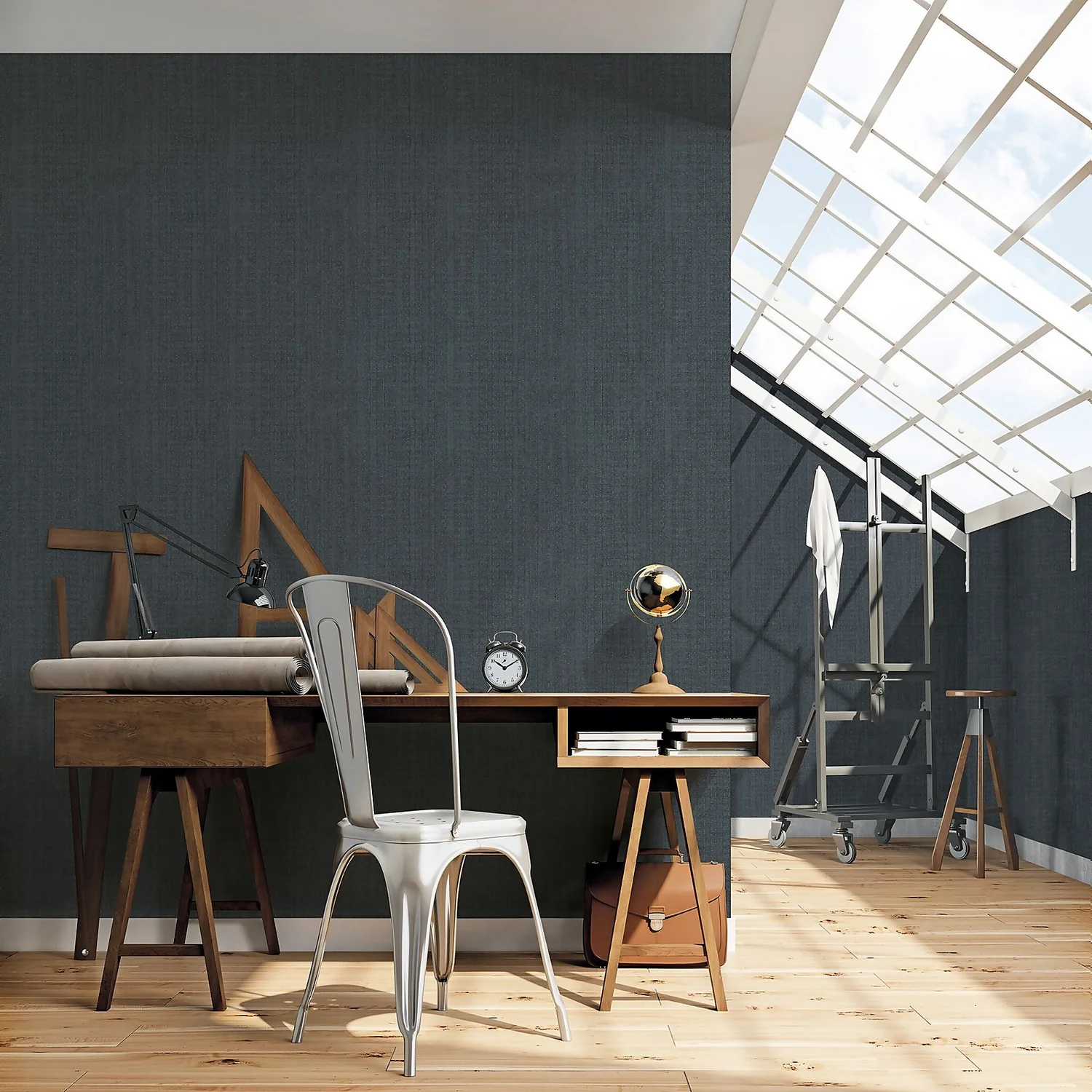 Galerie Vertical Texture Charcoal Large Wallpaper Sample 2 Galerie Vertical Texture Charcoal Large Wallpaper Sample - Image 2