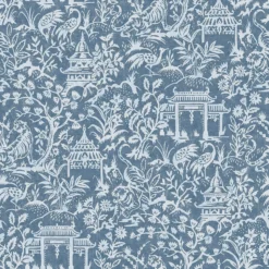 Galerie Chinese Toile Blue Large Wallpaper Sample