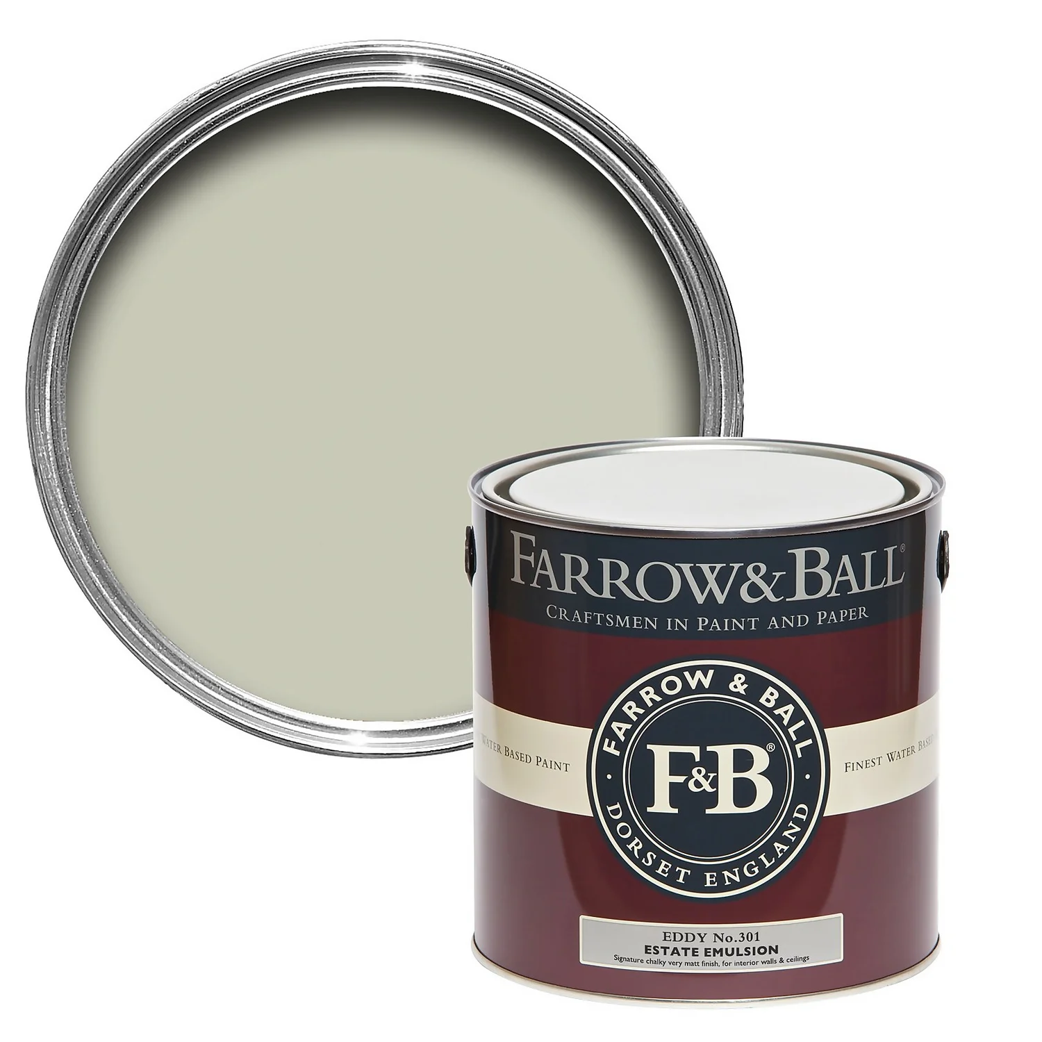 Farrow & Ball Estate Matt Emulsion Paint No.301 Eddy - 2.5L 1 Farrow & Ball Estate Matt Emulsion Paint No.301 Eddy - 2.5L