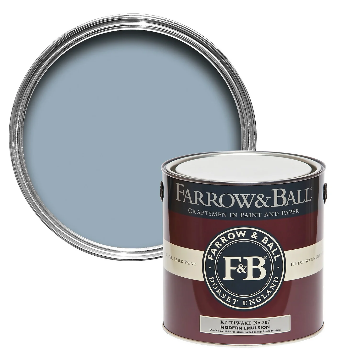 Farrow & Ball Modern Matt Emulsion Paint No.307 Kittiwake - 2.5L 1 Farrow & Ball Modern Matt Emulsion Paint No.307 Kittiwake - 2.5L
