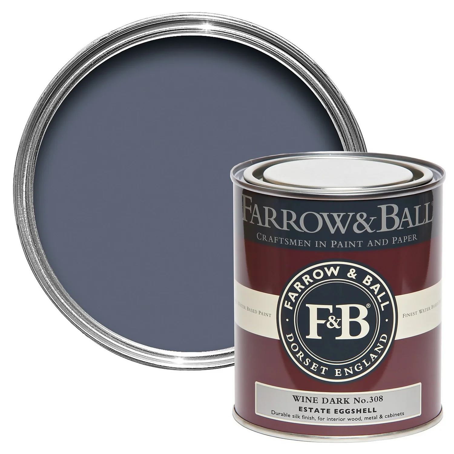 Farrow & Ball Estate Eggshell Paint No.308 Wine Dark - 750ml 1 Farrow & Ball Estate Eggshell Paint No.308 Wine Dark - 750ml
