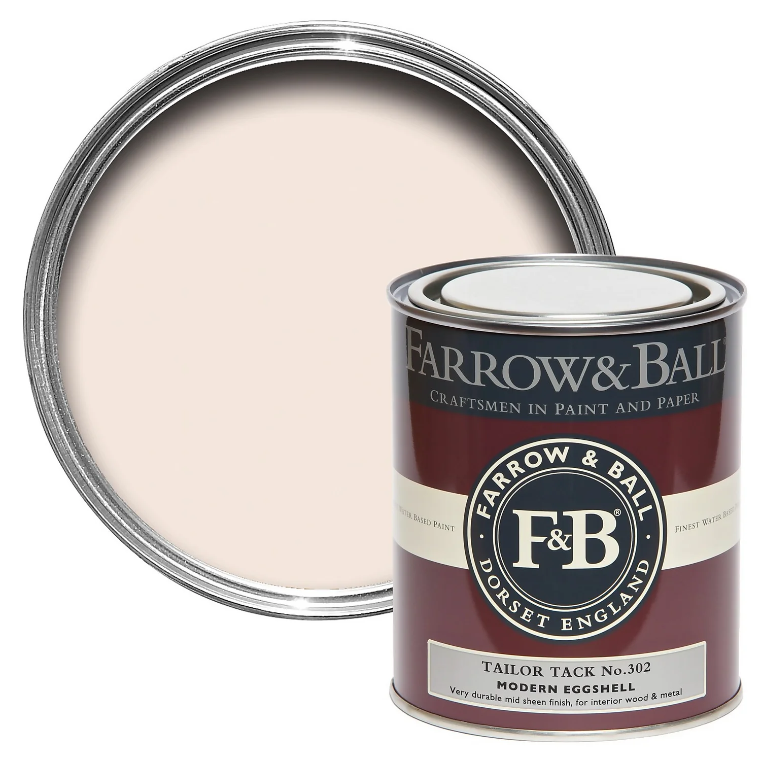 Farrow & Ball Modern Eggshell Paint No.302 Tailor Tack - 750ml 1 Farrow & Ball Modern Eggshell Paint No.302 Tailor Tack - 750ml