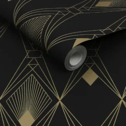 Next Deco Geometric Black Wallpaper -Haris Home Shop 13956084 7244998026231766