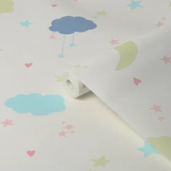 Next Moon & Stars Pastel Wallpaper -Haris Home Shop 13956085 2064998026269296