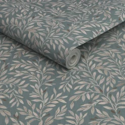 Next Ditsy Leaf Duck Egg Wallpaper -Haris Home Shop 13960875 4824998026308416