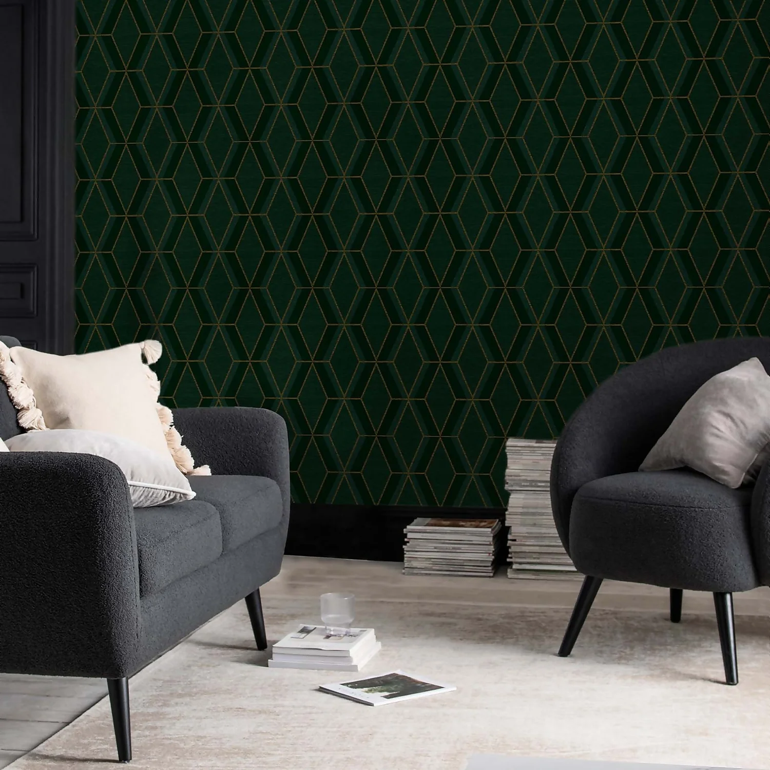 Next Optical Triangle Green Wallpaper 2 Next Optical Triangle Green Wallpaper - Image 2