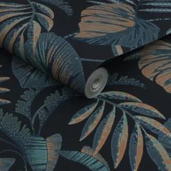 Next Jungle Leaves Navy Wallpaper -Haris Home Shop 13960897 1124998027208827