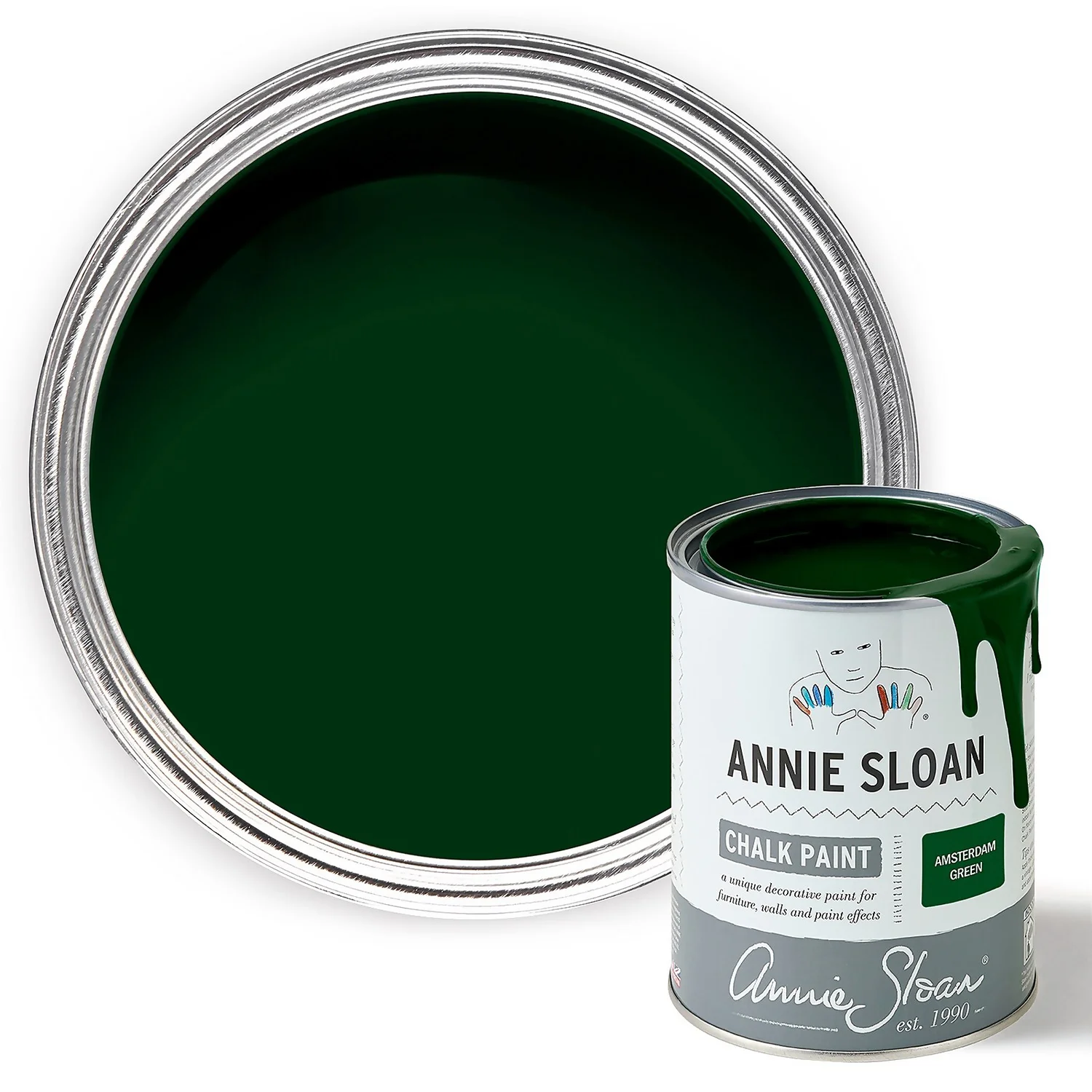 Annie Sloan Amsterdam Green Chalk Paint - 1L 1 Annie Sloan Amsterdam Green Chalk Paint - 1L