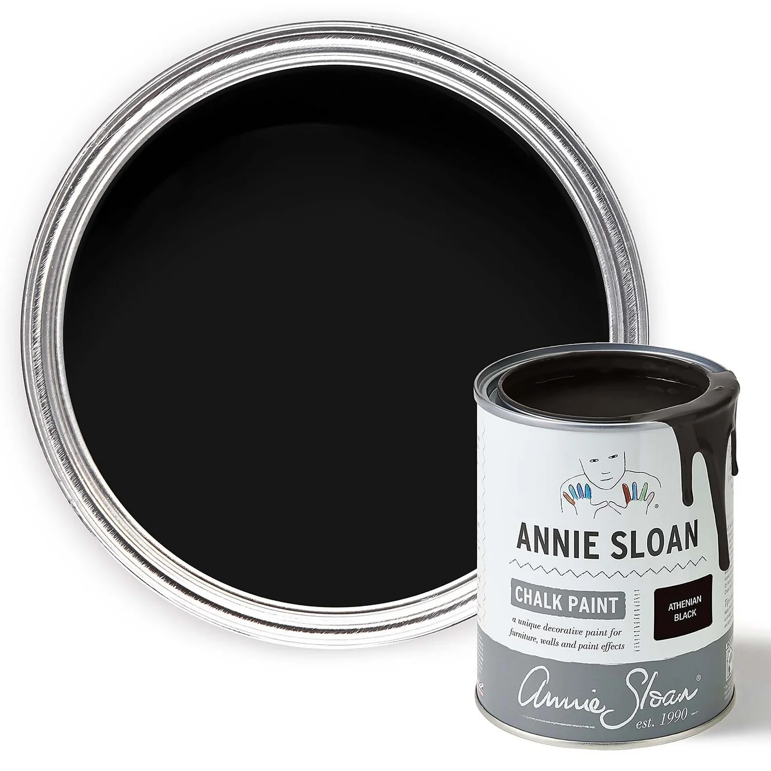 Annie Sloan Athenian Black Chalk Paint - 1L 1 Annie Sloan Athenian Black Chalk Paint - 1L