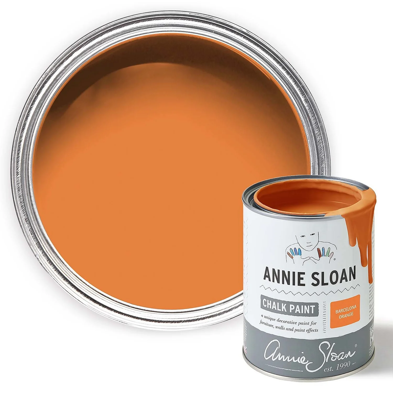 Annie Sloan Barcelona Orange Chalk Paint - 1L 1 Annie Sloan Barcelona Orange Chalk Paint - 1L