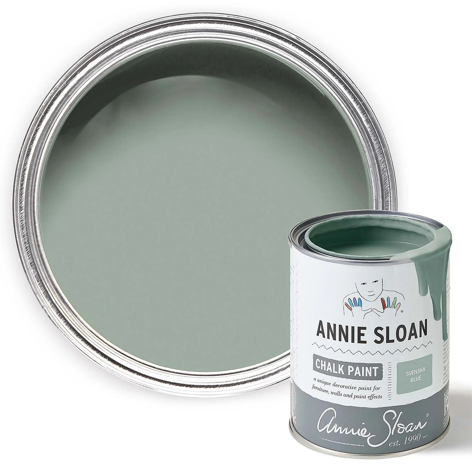 Annie Sloan Svenska Blue Chalk Paint - 1L 1 Annie Sloan Svenska Blue Chalk Paint - 1L