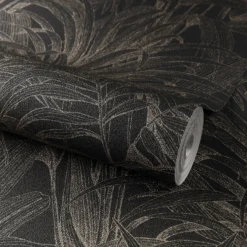 Grandeco Aliare Black Raised Textured Metallic Wallpaper -Haris Home Shop 13980237 1694998777511176