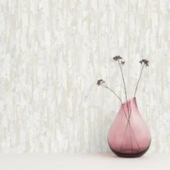 Grandeco Imperia White & Silver Raised Textured Metallic Wallpaper -Haris Home Shop 13980238 2104998777722286