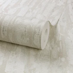 Grandeco Imperia White & Silver Raised Textured Metallic Wallpaper -Haris Home Shop 13980238 6514998777649230