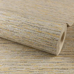 Grandeco Striped Weave Yellow Raised Textured Metallic Wallpaper -Haris Home Shop 13980240 6024998777598269