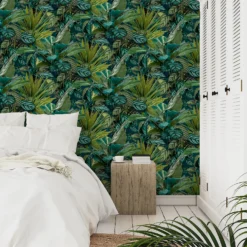 Grandeco Tropical Vista Green Textured Matt Wallpaper -Haris Home Shop 13980246 9054998777328920