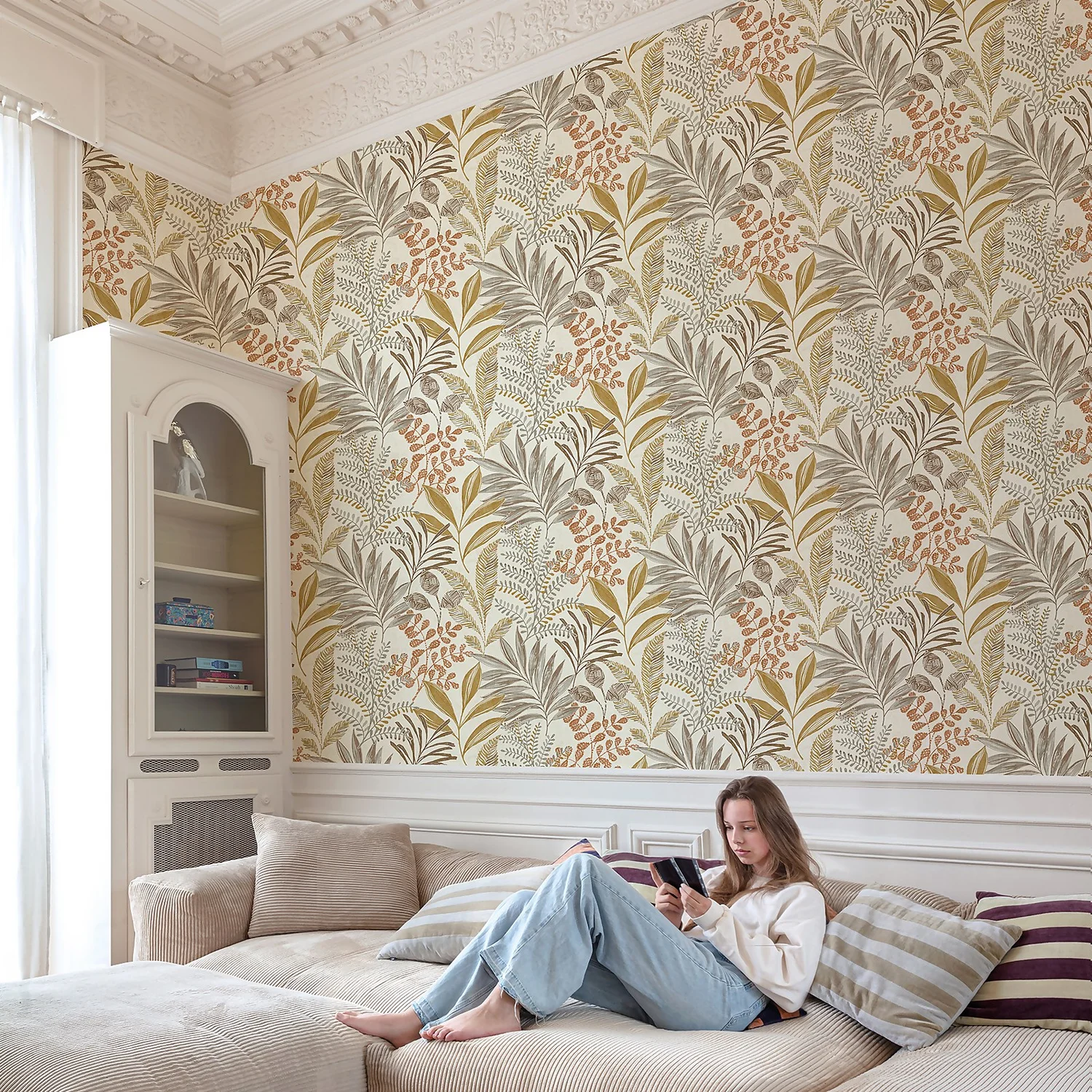 Grandeco Kara Taupe Textured Matt Wallpaper 2 Grandeco Kara Taupe Textured Matt Wallpaper - Image 2