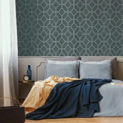 Boutique Asscher Geo Teal Wallpaper -Haris Home Shop 13991824 6295003723803944