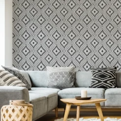 Superfresco Colours Aztec Geo Mono Wallpaper -Haris Home Shop 13991826 9885003726862429