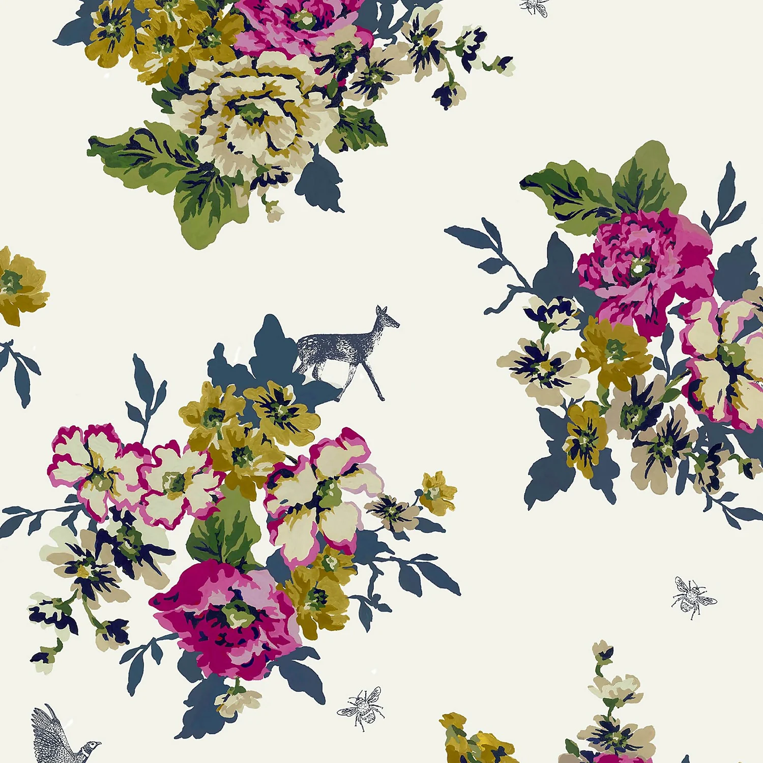 Joules Floral Crème Wallpaper 1 Joules Floral Crème Wallpaper