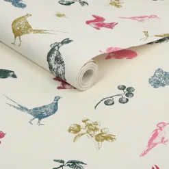 Joules Etched Woodland Creme Multi Wallpaper -Haris Home Shop 13991836 1935003722648047