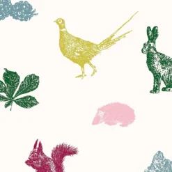 Joules Etched Woodland Creme Multi Wallpaper -Haris Home Shop 13991836 8815003722716045