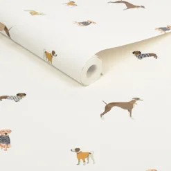Joules Harbour Dogs Crème Wallpaper -Haris Home Shop 13991838 1935003724253695