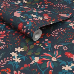 Joules Fields Edge Floral French Navy Wallpaper -Haris Home Shop 13991844 2215003723735514