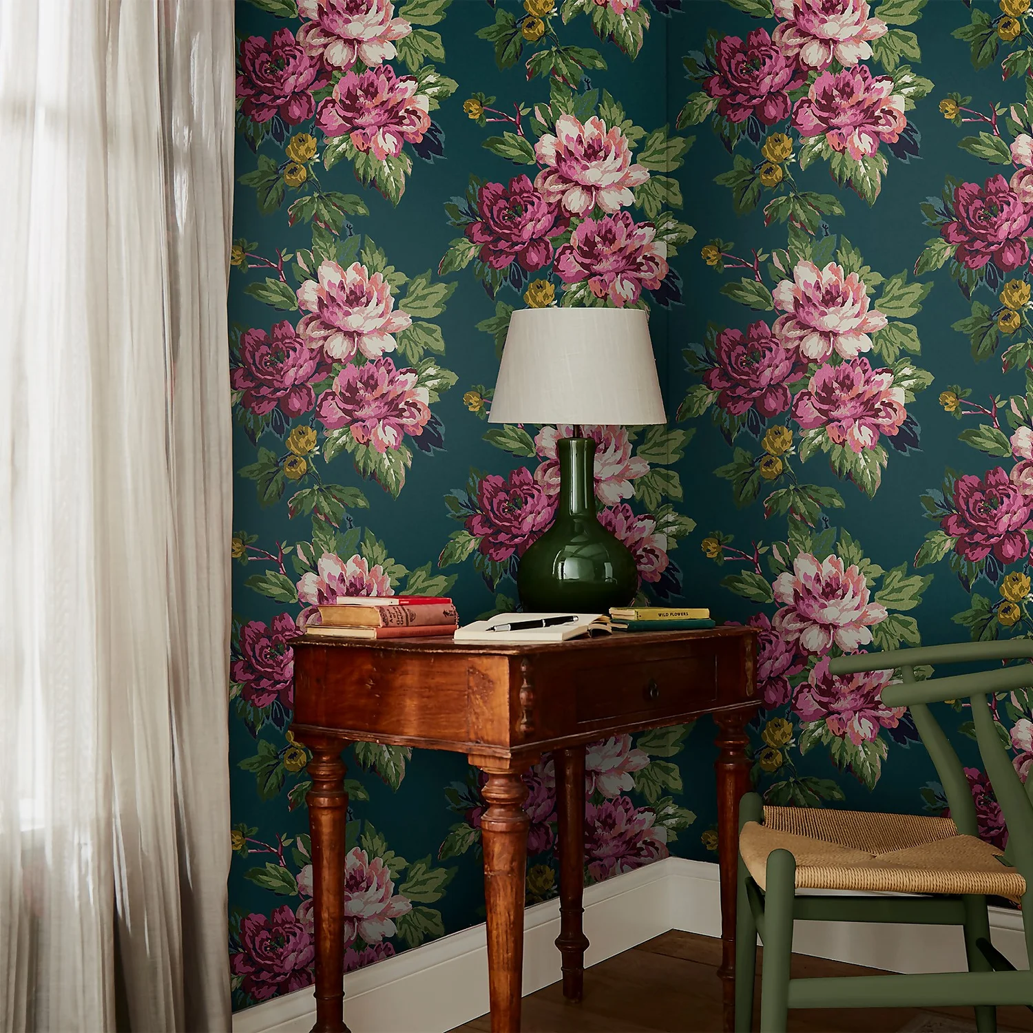Joules Invite Floral Peacock Wallpaper 5 Joules Invite Floral Peacock Wallpaper - Image 5