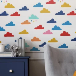 Joules Kids Whatever The Weather White And Rainbow Wallpaper -Haris Home Shop 13991846 1605003726050026