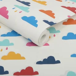 Joules Kids Whatever The Weather White And Rainbow Wallpaper -Haris Home Shop 13991846 9995003725952454