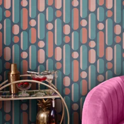 Envy Morse Coral And Navy Wallpaper -Haris Home Shop 13991859 2065003725369785