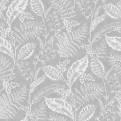 Fresco Artisan Leaf Grey Wallpaper