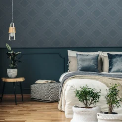 Superfresco Colours Savile Row Midnight Wallpaper -Haris Home Shop 13991885 9015003725850874