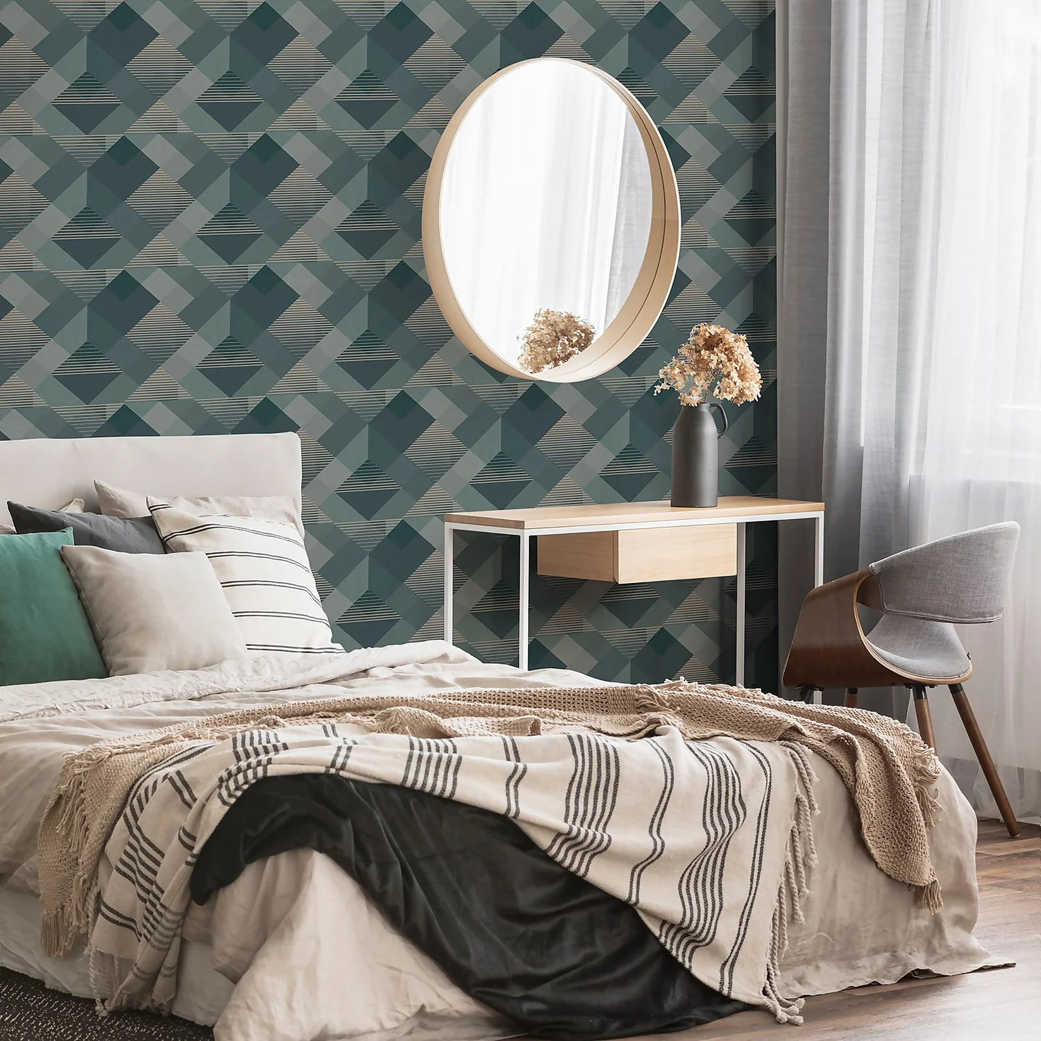 Superfresco Easy Kaleidoscope Emerald Wallpaper 4 Superfresco Easy Kaleidoscope Emerald Wallpaper - Image 4