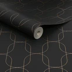 Superfresco Colours Eternity Black And Gold Wallpaper -Haris Home Shop 13991900 1075003725829418